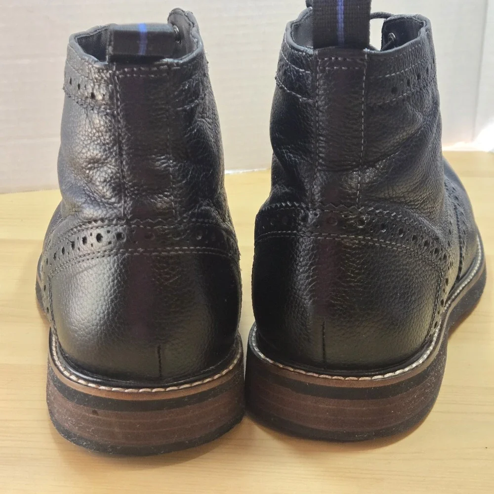 Nunn Bush Men's 10.5M Black Leather Wingtip Brogue Chukka Boots Memory Foam